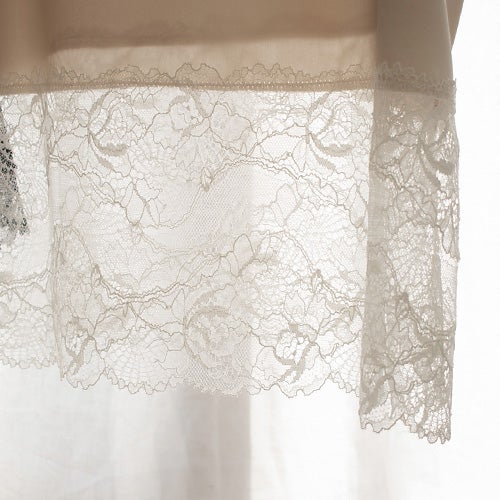 シルクサテン レース付きキャミソール 日本製