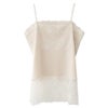 シルクサテン レース付きキャミソール 日本製