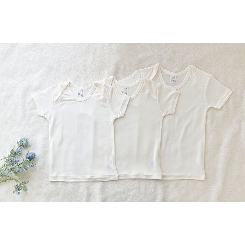 シルク100％ 半袖 ベビー キッズ肌着