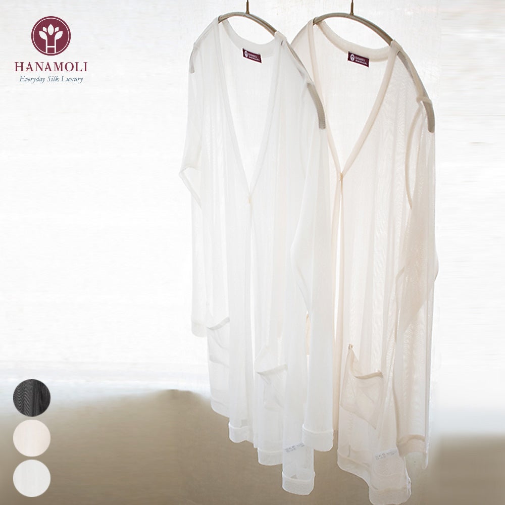 通気性のよいシルクでサラサラ快適。