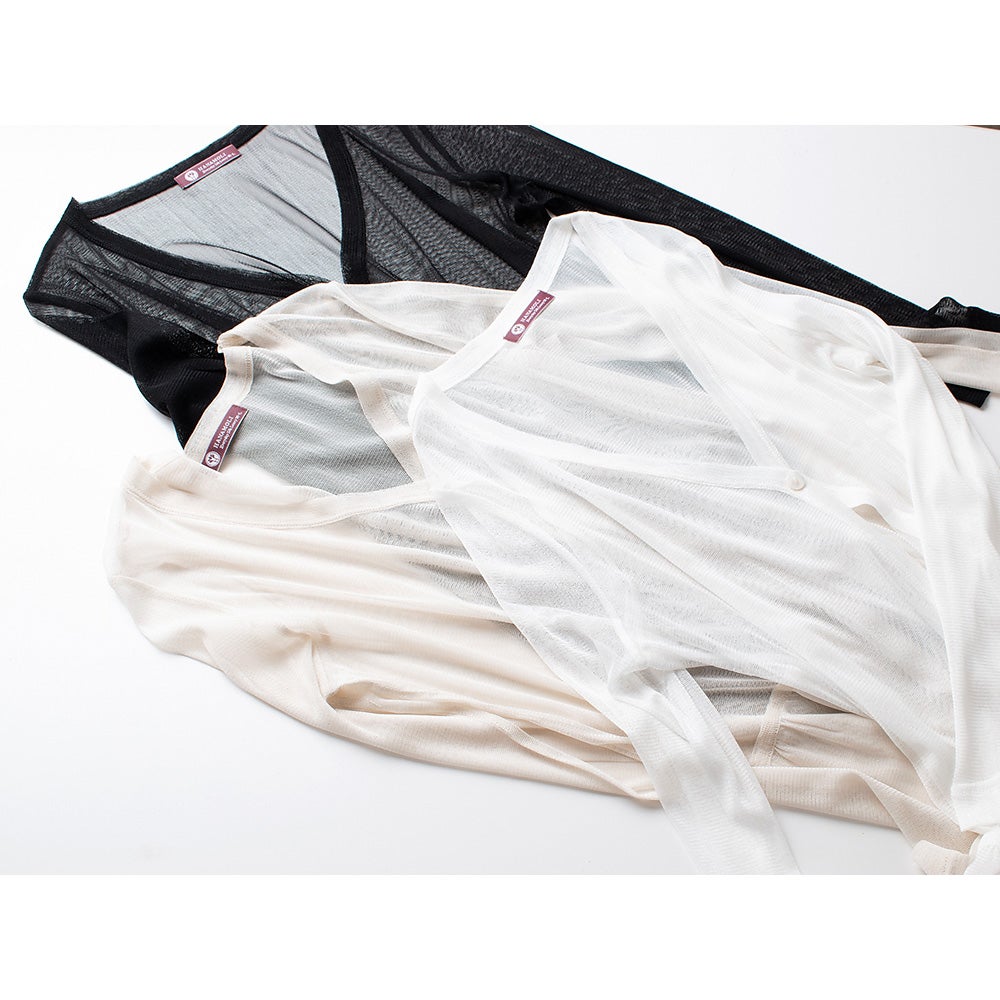 シルク100% メッシュ カーディガン