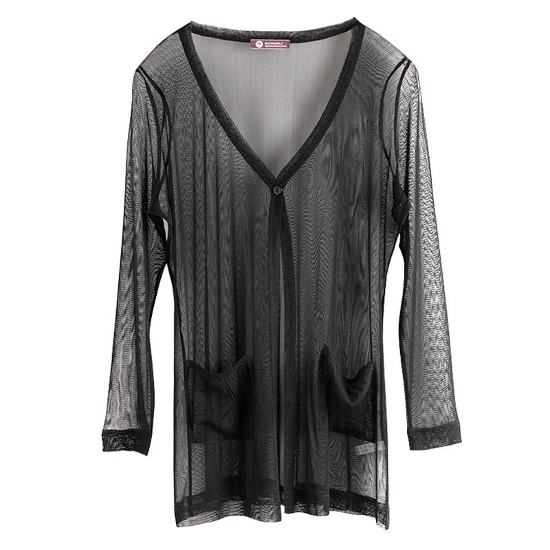 シルク100% メッシュ カーディガン