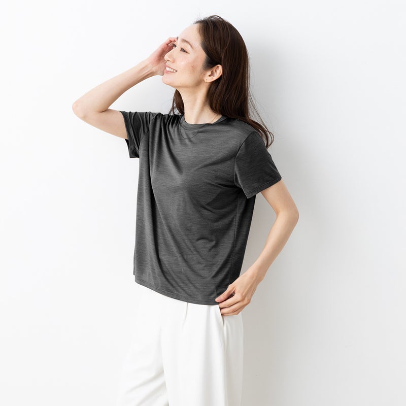 シルク100% ジャージー 汗取り付き 半袖 トップス 日本製