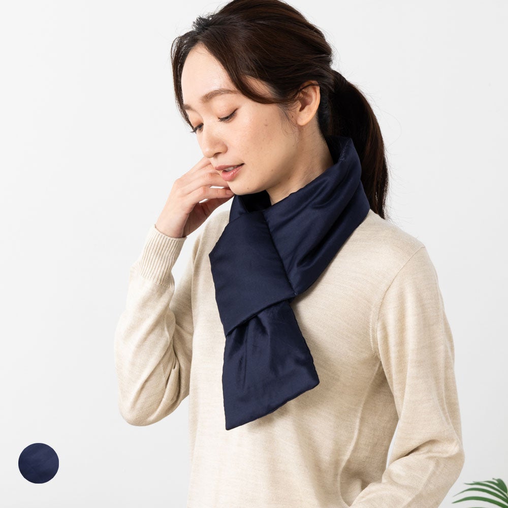 シルク100％まわた入り マフラー 表生地コットンシルク