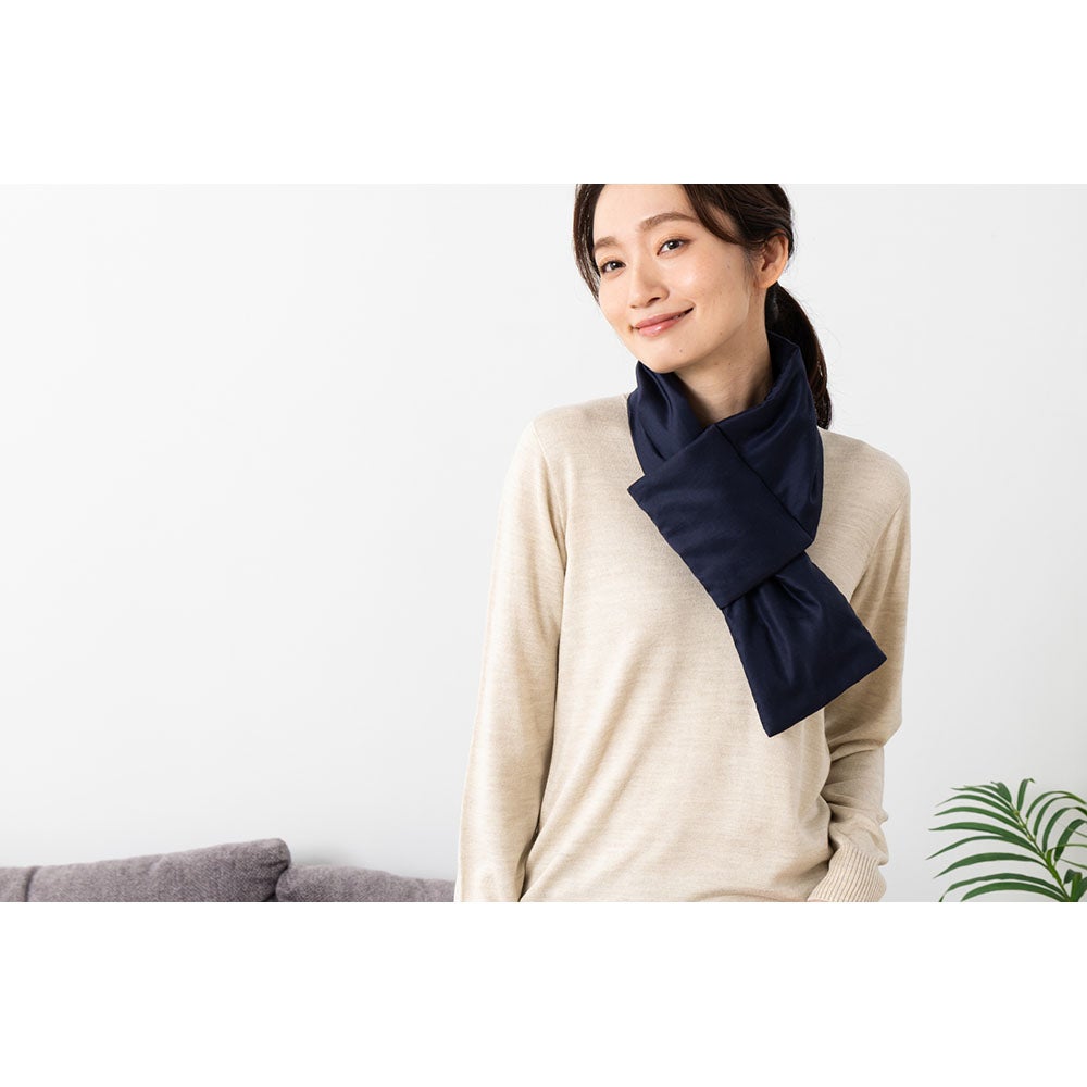 シルク100％まわた入り マフラー 表生地コットンシルク