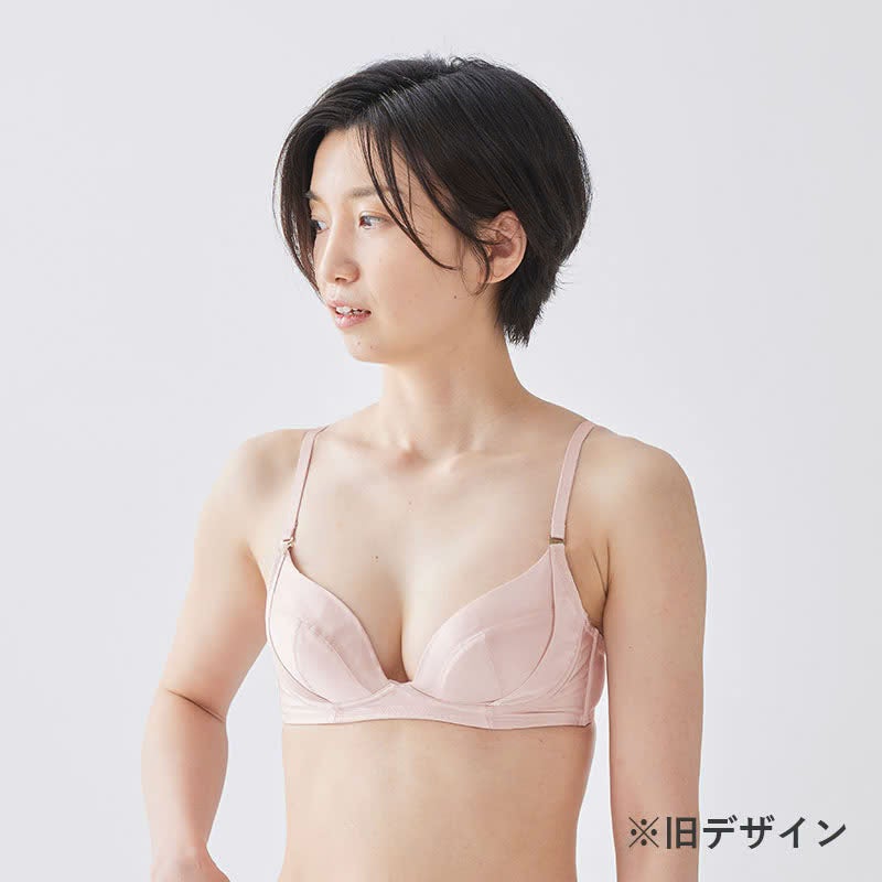 お得な上下セット】シルクサテン ノンワイヤー ブラジャー＆レース付きショーツ